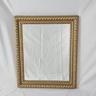 Vintage Gold Beveled Wall Mirror Ornate Carved Wood Rope Frame Hollywood Regency