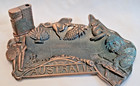 Vintage Mid-century Australia Metal Trinket Tray With Lighter Souvenir Map