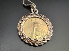 1997 Gold Eagle  5 Coin 22k  1 10oz  With 14k Gold Bezel Pendant