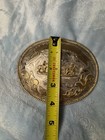 Western Oval Belt Buckle Roping Scene Floral Gold Silver  Damage Buckle On Back 