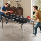 Mid-size Foldable Ping Pong Table Set W 2 Paddles 3 Balls Indoor Outdoor