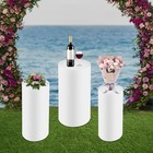 3pcs Wedding Cylinder Pedestal Stands  Metal Display Stands For Birthday Decor