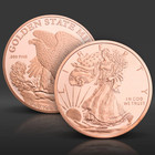 1 Oz Ounce Walking Liberty Copper Round  999 Fine Copper Bullion Coin W capsule