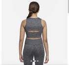 Nike Dri-fit Scoop Neck Heathered Gray Cropped Yoga Athletic Tank Top M