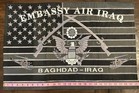 Us Embassy Air Gray Single Sided Banner - Iraq Made  16   x26    New Old Stock