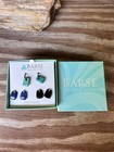 Barse Sterling Silver Interchangeable Stone Earrings Set W  Turquoise Lapis