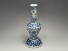 Chinese Old Ming Dynasty Blue And White Porcelain Vase With A Floral Branch Desi