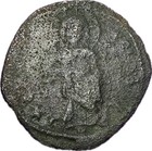 Ancient Byzantine Bronze Follis Coin Christ Two Figures 7 59g 10th-11th Ad
