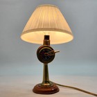 Vtg Brass Nautical Ship Engine Room Telegraph Wheel 10 5  Maritime Desk Lamp