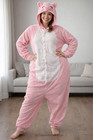 Costume Adult Unisex Onesie0 Kigurumi Pink Halloween Pig Pajamas Animal Cosplay