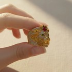 Men s Lion Face Ring In 14k Yellow Gold Plated 2ct Oval Lab-created Ruby Silver