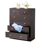 Wood Storage 6 Drawer Dresser With Deep Drawers For Living Room Hallway Entryway