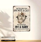Cat Wall Art Metal Sign 8x12 Vintage Farmhouse Decor Funny Kitten Baby Poster 