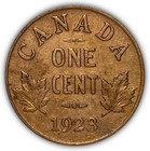 1923 Canada One Cent George V Extremely Fine Xf Coin  Cleaning  26666