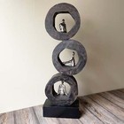 Handcrafted Three Men Sitting Sculpture - Modern Home D  cor Accent Piece