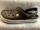 Crocs Crocband Clog Brown w White Sole Stripe Sz Men 8 Women 10 Classy   Comfy 