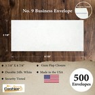  9 Business Envelopes  3 7 8 X 8 7 8  Tinted  Sturdy 24lb  White  Gum  500 box