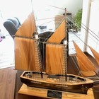 Vtg  Phantom Wooden Ship Model Ship Wood Boat Great Condition See Photos