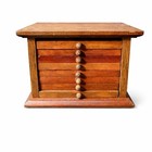 Vintage Japan Wood Cork Coasters Set 8 Original Box Holder Mid Century Barware