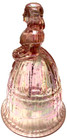 Vintage Lenox Imperial Carnival Glass Bell Colonial Belle Lady Suzanne Pink 6  T