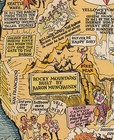 Pictorial Cartoon Map The Adventures Of Baron Munchausen Wall Poster Historical