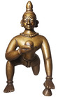 Early 20th Cent Indian Antique Solid Brass Balakrishna Goddess Sculptural Figure