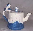 Vintage A La Carte Department 56 Tea Pot Blue white