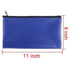 Bank Bag Money Pouch Leatherette Security Deposit Bags  Blue   Utility Zipper Mo