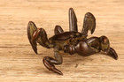 China Ancient Dynasty Bronze Fengshui Lucky Good Luck Wealth Crab Statue