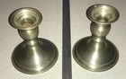 Pair Of Vintage Leonard Pewter Weighted Candlesticks 1 Bent