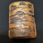 Japanese Antique Inro Gold Maki-e Kajikawa Signed Lacquer Case Netsuke