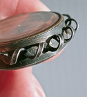 Antique Watch Fob Compass Spiral Detail Hallmarked Silver Birmingham 1907