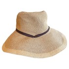 Smith   Hawken Paper Poly Hat Gardening Garden Shade Sun Chin Strap Tie Tan