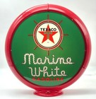 Texaco Marine White Gasoline 13 5  Gas Pump Globe - Ships Fully Assembled 
