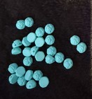 20 Pcs - 7mm Turquoise Rosetta Two Hole Cabochon Vaseline uranium Glass Beads