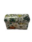 Vtg Daher Floral Tin Metal Storage Box Hinged Lid England 6 1 2    X 4 1 4    X 4   