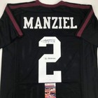 Autographed signed Johnny Manziel 12 Heisman Texas A m Black College Football Je