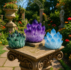3pcs Blue Green Phantom Amethyst Crystal Cluster Natural Rough Geode Quartz Deco