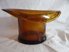 Rare Antique Whitall And Tatum Hat Made From Apothecary Jar Amber Glass