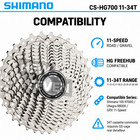 Shimano Cs-hg700-11 Cassette 11 Speed 11-34t Hg Driver Freehub Road Gravel Bike