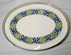 Large Oval Serving Tray platter Glazed Porcelain ceramic   Metal With 4 Feet 