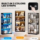 Brottar 4-tier Curio Display Cabinet Showcase With Glass Doors   3 Color Lights