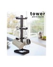 Yamazaki Home 2461 Black Wine Glass Mug Cup Drying Rack Tree Tower Space Saver