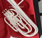Wbh-405 Professional Compensating Baritone Horn Shiny Silver Finish Free Shippin
