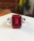6 00 Ct Real Natural Ruby Diamond Wedding Beautiful Ring 14k Solid White Gold