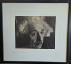 Albert Einstein Black   White Framed Lotte Jacobi Reproduction Photo 13 X 12