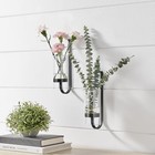 2 Piece Iron Glass Vase  Bottle Flower Vase  Hanging Metal Plant A2025002
