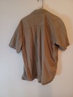 Dickies Men   s Beige Solid Button-up Shirt L Short Sleeve Pockets