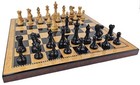 Black   Antiqued 3 3 4  Anderssen Staunton Wood Chess Set 18  Walnut Color Board