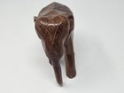 Vintage Handmade Painted Wooden Elephant Statue Figurine Brown Hand Carved Wood